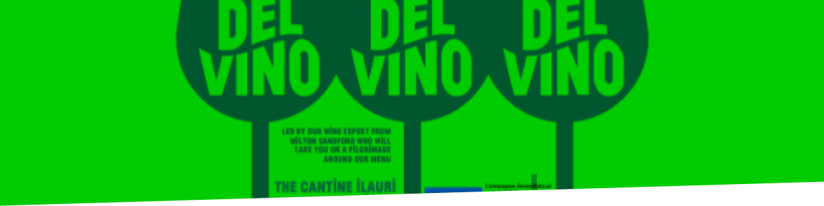 Green banner promoting Club Del Vino presented by Pizza Pilgrims