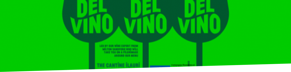 Club Del Vino presented by Pizza Pilgrims Green banner promoting Club Del Vino presented by Pizza Pilgrims