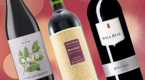 Three bottles of red wine